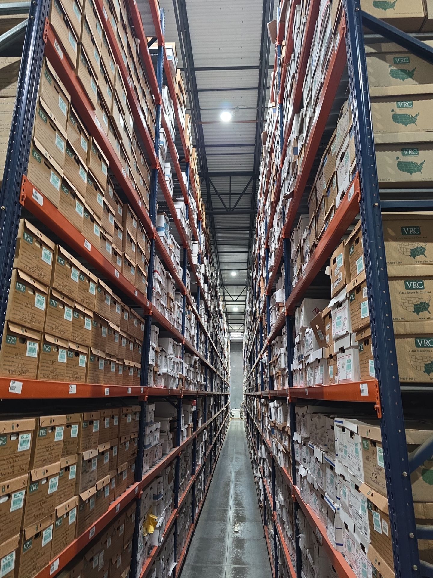 Lights in a warehouse